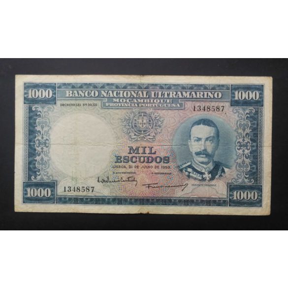 Mozambik 1000 Escudos 1953 F