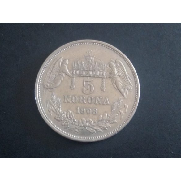 Hungary 5 Korona 1908 KB silver aXF