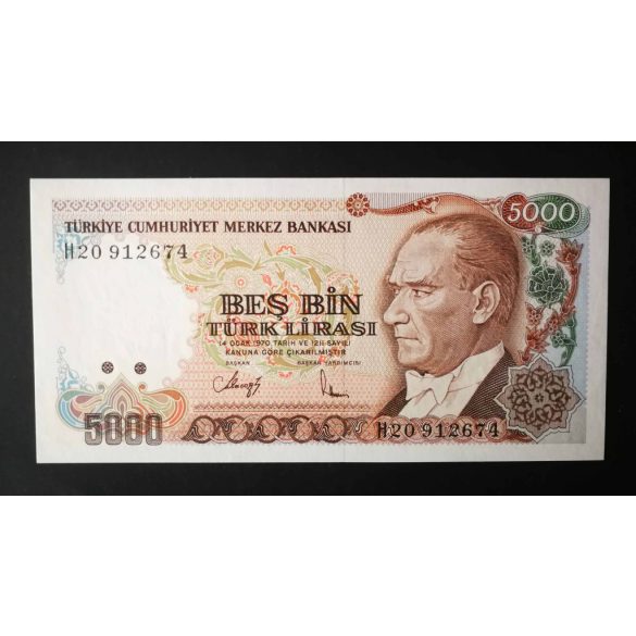Turkey 5000 Lira 1990-94 UNC