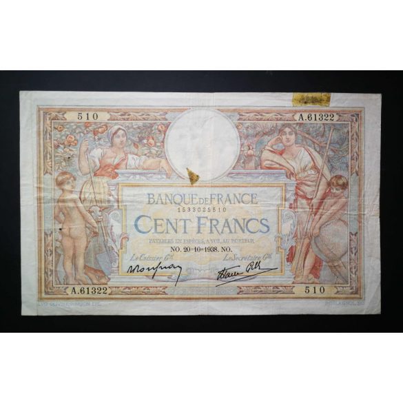 Franciaország 100 Francs 1938 VG