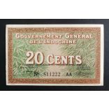 Francia Indokína 20 Cents 1939 aUNC
