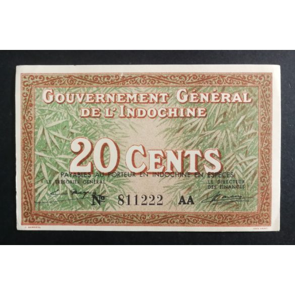 Francia Indokína 20 Cents 1939 aUNC