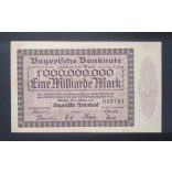 Germany München 1 Billion Mark 1923 VF