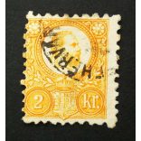 Hungary 1871 2 Kr. engraved, used ...FEHÉRVÁR