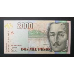Kolumbia 2000 Pesos 2014 UNC