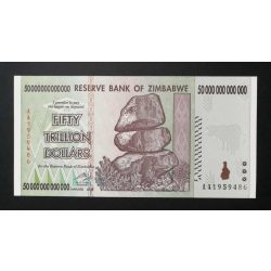 Zimbabwe 50 trillion Dollars 2008 UNC