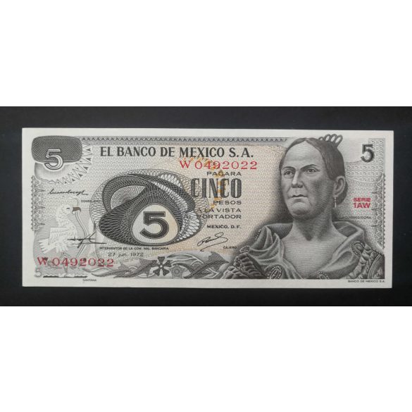 Mexikó 5 Pesos 1972 XF+