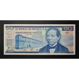 Mexikó 50 Pesos 1981 UNC zöld és barna pecséttel 