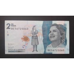 Kolumbia 2000 Pesos 2019 aUNC 