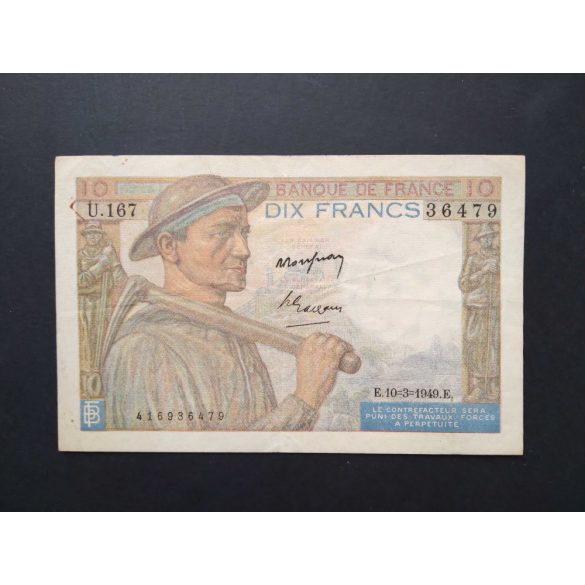 Franciaország 10 Francs 1949 VF