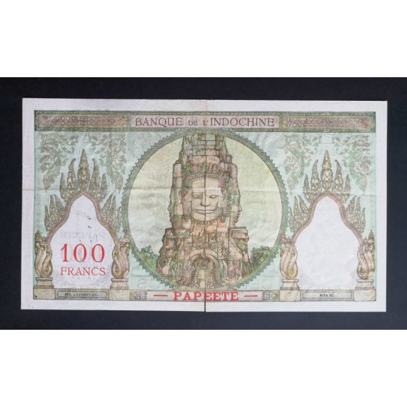 Tahiti, Papeete 100 Francs 1939 F +