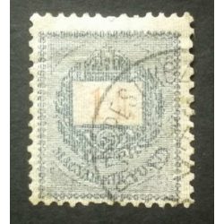   Hungary 1889 Letter, red cipher 1 Ft. perf 12 : 11 1/2 BUDAPEST KÖZ(PONT TÁVIRDA) used