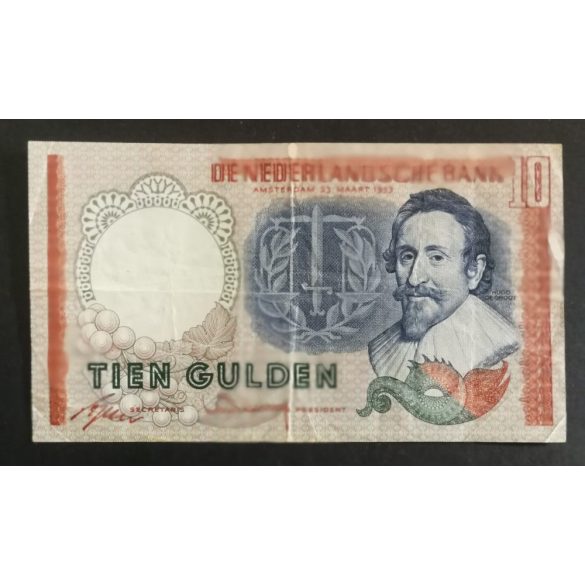 Hollandia 10 Gulden 1953 F+