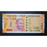India 200 Rupees 2020 Unc