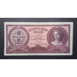 Hungary 1 billion Pengő 1946 VF