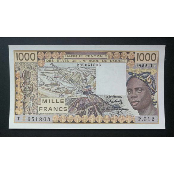 West African States Togo 1000 Francs 1985 XF+