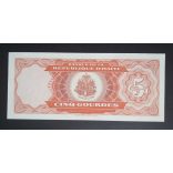 Haiti 5 Gourdes 1989 UNC 