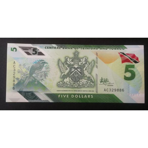 Trinidad and Tobago 5 Dollars 2020/21 UNC 