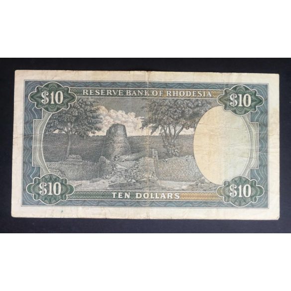 Rodézia 10 Dollars 1972 F