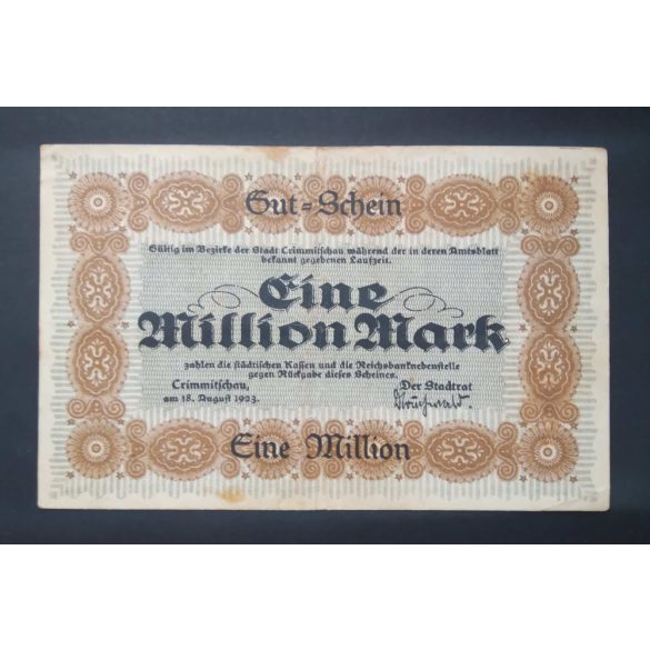 Germany Crimmitschau 1 Million Mark 1923 VF-