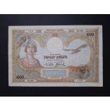 Yugoslavia 1000 Dinara 1931 overstamped VERIFICATO, Italian occupation VF