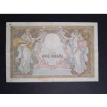 Yugoslavia 1000 Dinara 1931 overstamped VERIFICATO, Italian occupation VF