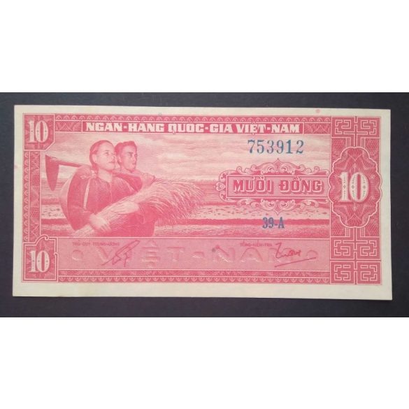 Dél-Vietnám 10 Dong 1962 Unc-