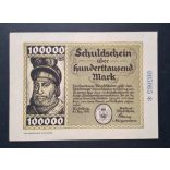 Germany 100000 Mark Mindelheim 1923 Aunc- 
