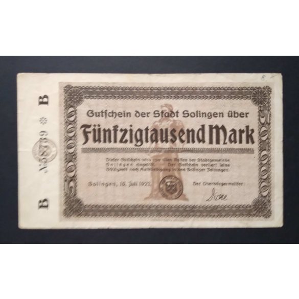 Germany 50000 Mark 1923 F Solingen