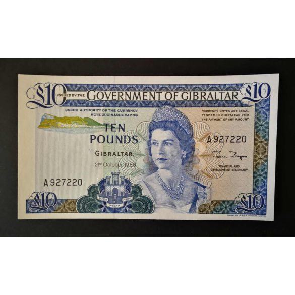 Gibraltar 10 Pounds 1986 UNC