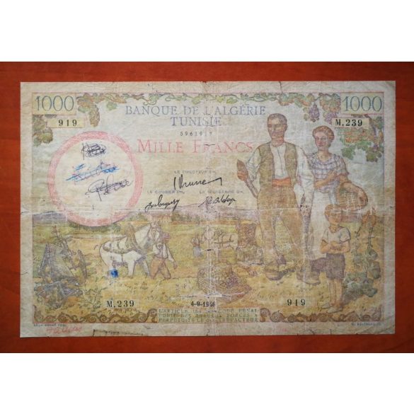 Tunézia 1000 Francs 1946 VG