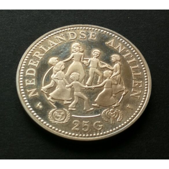 Netherlands Antilles 25 Gulden 1979 Proof 27.4 g silver