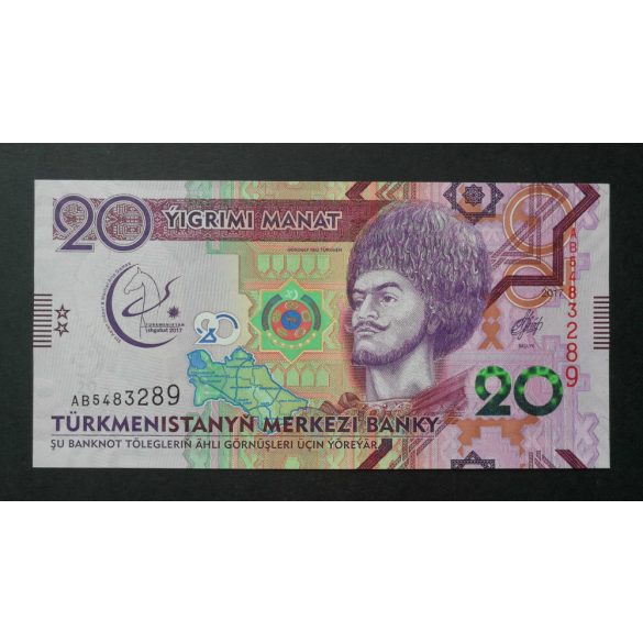 Türkmenisztán 20 Manat 2017 UNC