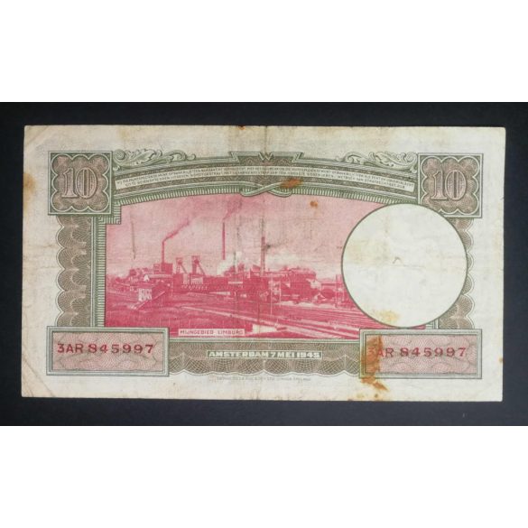 Hollandia 10 Gulden 1945 F