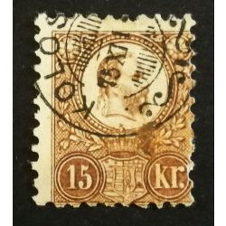   Magyarország 1871 Réznyomat 15 kr. KOLOS(VÁR) G3.10 Tagolt egykörös bélyegző, elfogazva G3