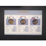EU 2 Euro set of 3 Unc  Italy 2004, Luxembourg 2007, Slovenia 2008