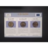 EU 2 Euro set of 3 Unc  Italy 2004, Luxembourg 2007, Slovenia 2008