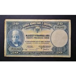 Albánia 20 Franka Ari 1926 F