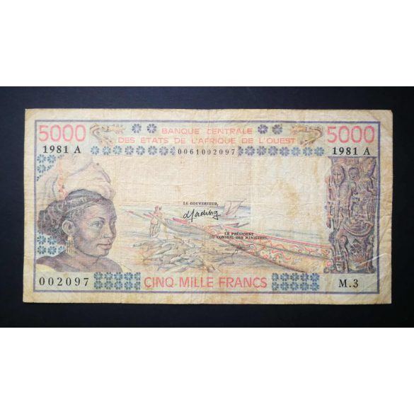 West African States, Ivory Coast 5000 Francs 1981 F