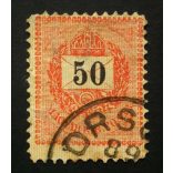 Hungary 1888 Letter, black cipher 50 Kr. perf 11 1/2 Ors(ova) used