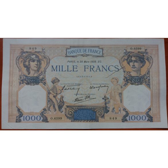 France 1000 Francs 1939 G+