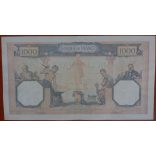 France 1000 Francs 1939 G+