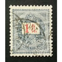   Hungary 1889 Letter, red cipher 1 Ft. perf 12:11 1/2 (BUDAPEST) KÖZPONT TÁVIRDA... used