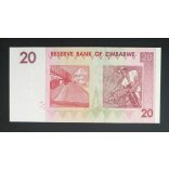 Zimbabwe 20 Dollars 2007 UNC