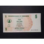 Zimbabwe 5 Dollars 2006 UNC