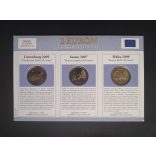 EU 2 Euro 3 db-os emlékérme szett Unc