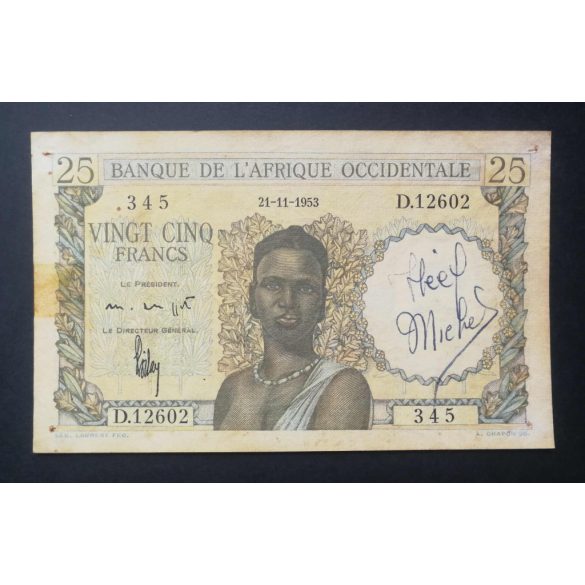 Francia Nyugat-Afrika 25 Francs 1953 F 