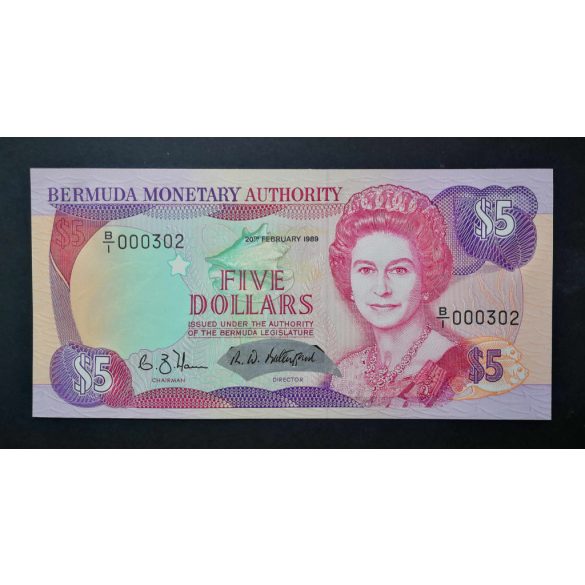 Bermuda Islands 5 Dollars 1989 UNC