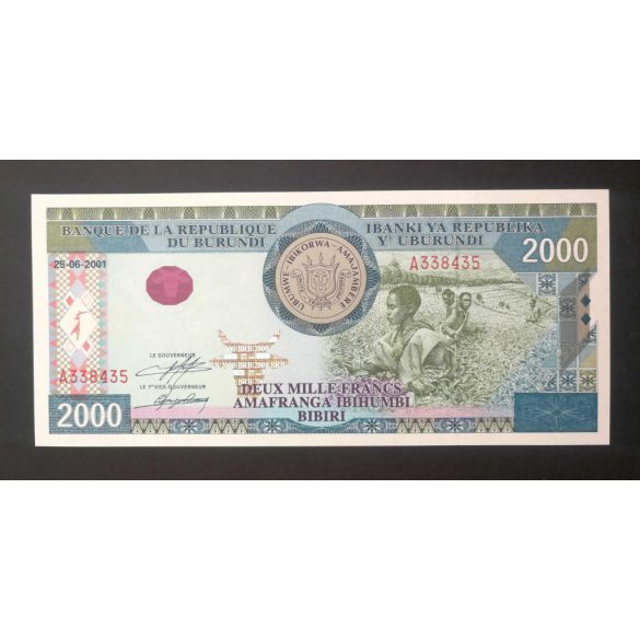 Burundi 2000 Francs 2001 UNC