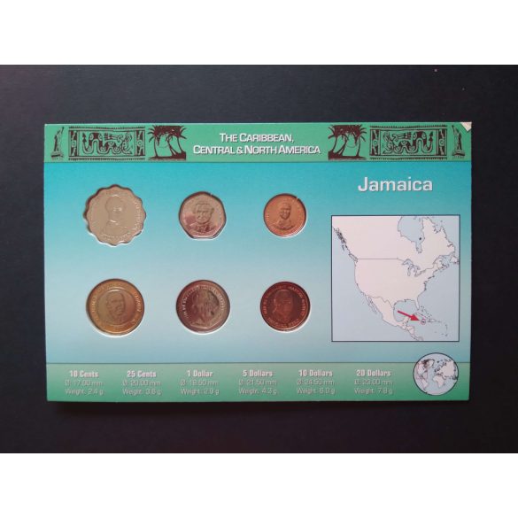 Jamaica traffic coin series 6 values ​​1996-2006 in blister